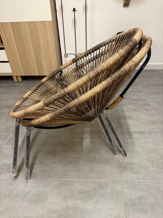 Poltrone vintage in rattan e metallo