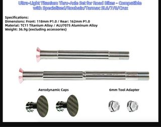 Eje Pasante Titanio pára Specialized tarmac 33 grs