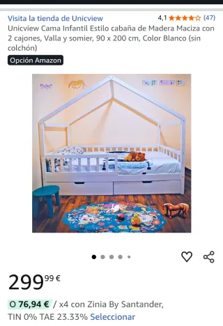Cama Cabaña Infantil Blanca