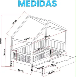 Cama Cabaña Infantil Blanca