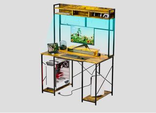 Mesa de escritorio con estantería