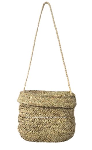 Barja/capacha de esparto natural con tapa y asa