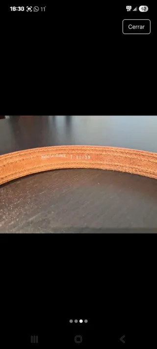 Cinturón de cuero marrón cognac