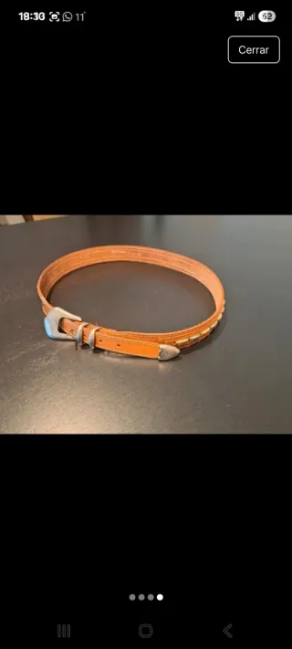 Cinturón de cuero marrón cognac