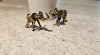 Set 2 statuette elefanti bronzo