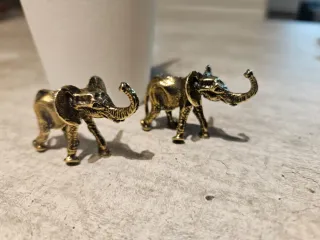 Set 2 statuette elefanti bronzo