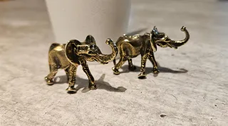 Set 2 statuette elefanti bronzo