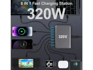 Caricatore 320W 8 Porte USB-C/USB-A