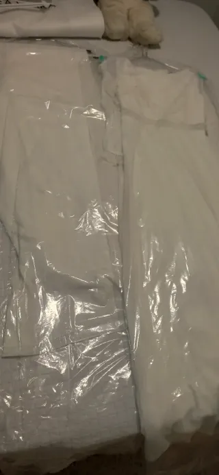 Vestido Rosa Clará  de Novia Blanco Manga Larga