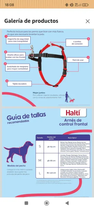 Arnés Halti para Perro Negro y Rojo