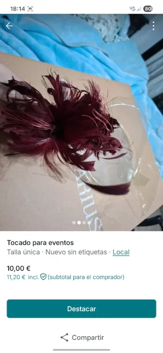 Tocado de plumas para eventos
