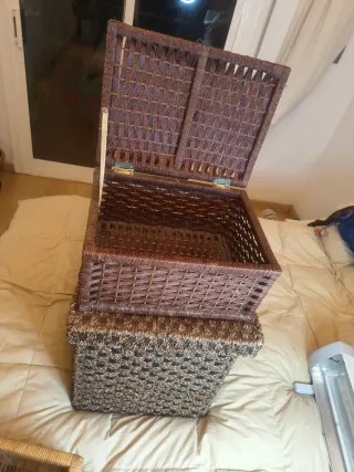 Lote 5 Cajas Mimbre y Ratán