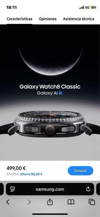 Samsung Galaxy Watch8 Classic Plata/Negro