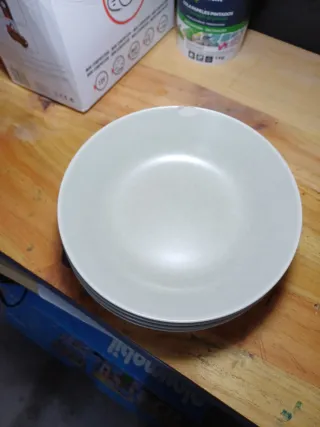 Lote 7 Platos Porcelana Ikea Blancos