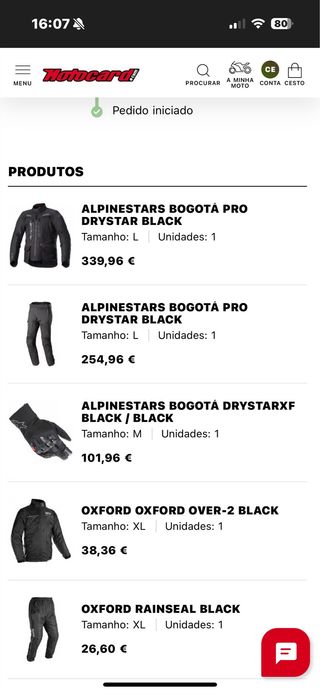 Fato Alpinestars Bogota Pro Completo