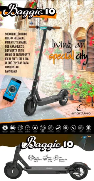 Patin SmartGyro baggio 10. Eléctrico