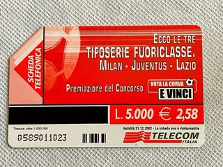 Carte telefono mondiali calcio 98/02 olimpiadi 06