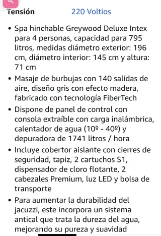 Spa Hinchable Intex Greywood Deluxe