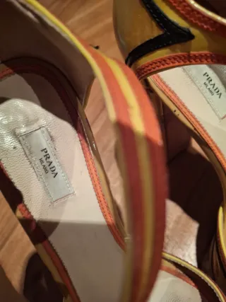 Sandalias Prada Tacon Ancho