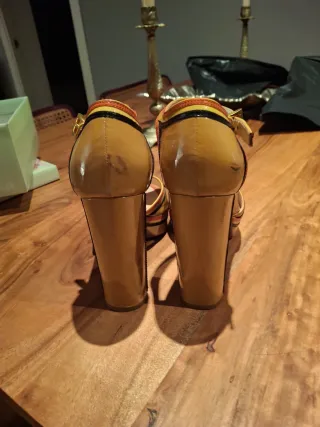 Sandalias Prada Tacon Ancho