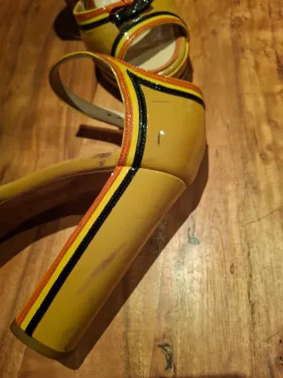 Sandalias Prada Tacon Ancho