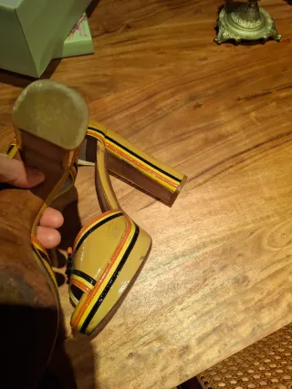 Sandalias Prada Tacon Ancho