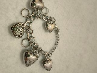 Bracciale con ciondoli a cuore argento