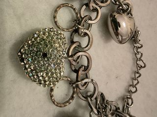 Bracciale con ciondoli a cuore argento