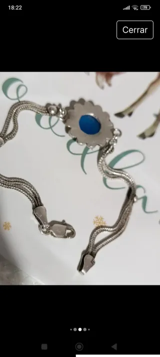 Pulsera Plata 925 y Calcedonia Azul