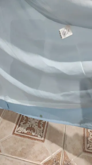 Vestido de fiesta azul y dorado