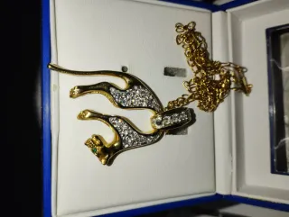 Conjunto Pendientes y Collar Pantera Oro y Verde