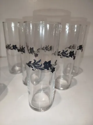 Coctelera y 6 Vasos Tubo Diseño Floral