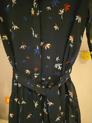 Vestido midi estampado manga larga