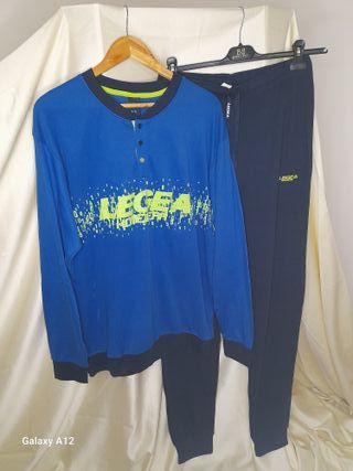 Set 2 Pigiami Uomo Legea Tg XL Blu/Verde Petrolio