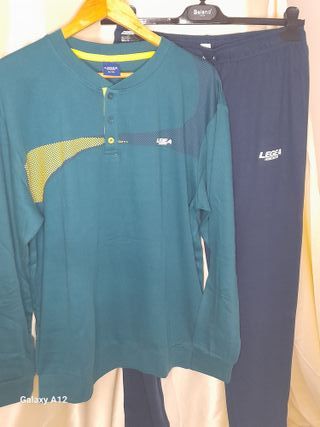 Set 2 Pigiami Uomo Legea Tg XL Blu/Verde Petrolio