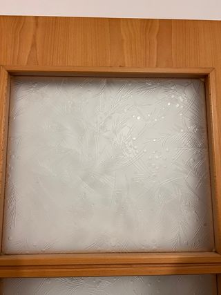 Puerta de madera y vidrio