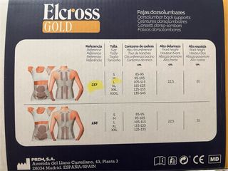 Faja Dorsolumbar Elcross Gold