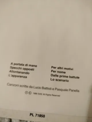 Vinile LP Lucio Battisti - l'apparenza - 1988