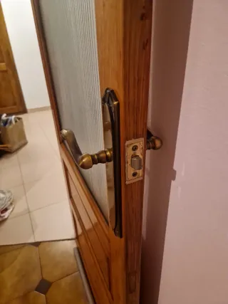 Puerta madera vintage con cristal 5 puertas