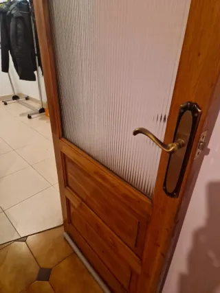 Puerta madera vintage con cristal 5 puertas