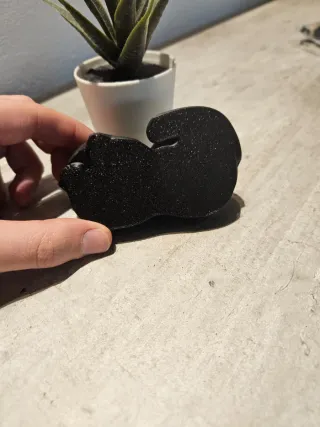 Statuetta gattino nero geometrico