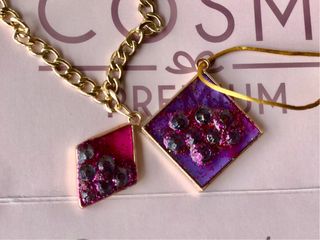 Pulsera y Colgante Mujer Oro y Morado