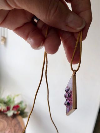 Pulsera y Colgante Mujer Oro y Morado