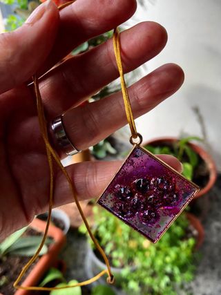 Pulsera y Colgante Mujer Oro y Morado