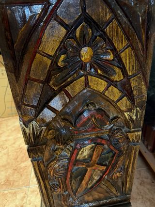 Mueble antiguo madera tallada dragones