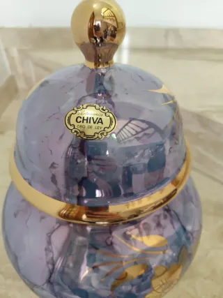 Conjunto 3 Jarrones Artesanía CHIVA Oro de Ley