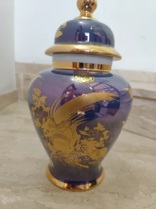 Conjunto 3 Jarrones Artesanía CHIVA Oro de Ley