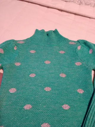 Jersey verde mujer cuello alto