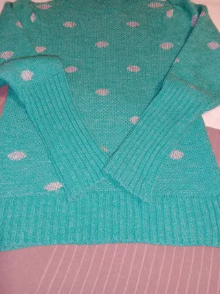 Jersey verde mujer cuello alto