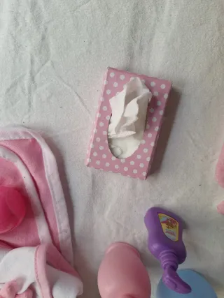 Set de accesorios baño para muñeca bebé sin usar
